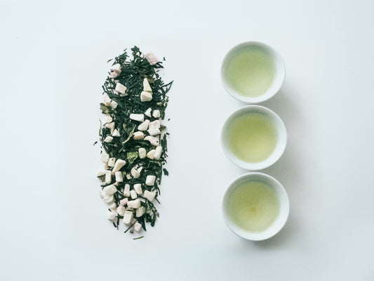 No.457 Sencha Gifu Yabukita, peach, holy basil <aftertaste herbs></aftertaste>