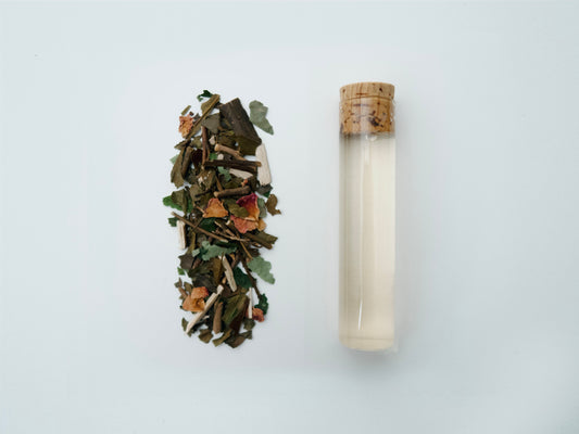 No.428 三年番茶と黒文字、ローズレッドのブレンド茶