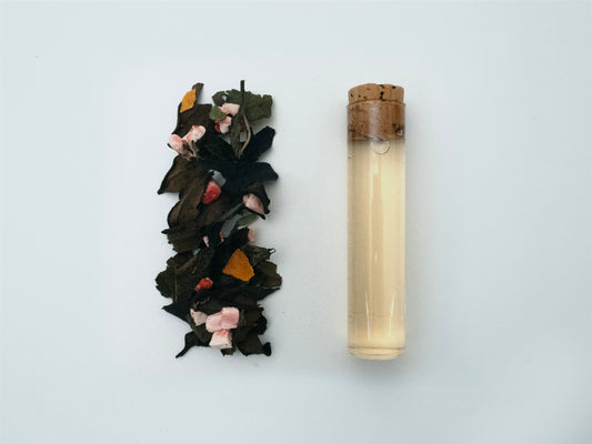 No.446 白茶と黒茶、苺、黒文字の葉、橘果皮のブレンド茶 ＜酸味・ハーブ＞